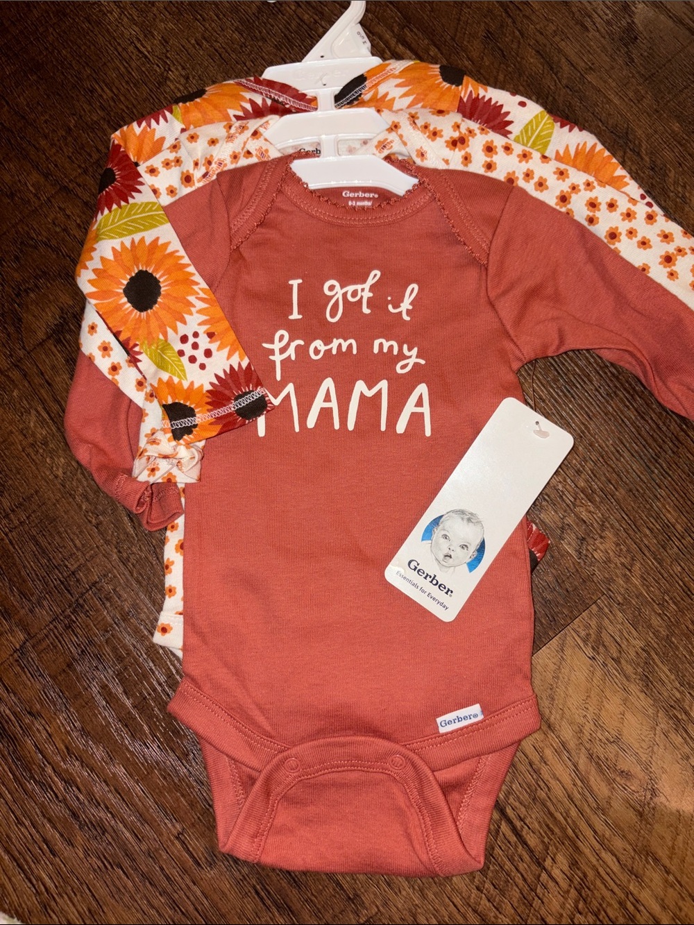 Set of 3 long-sleeve onesies, Gerber, fall-themed, size 0-3M NWT
